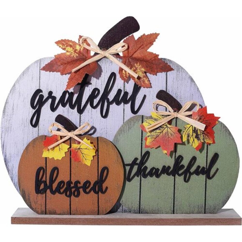 New Fall Decorations for Home Blessed‎ Grateful Thankful Fall Decor Wooden